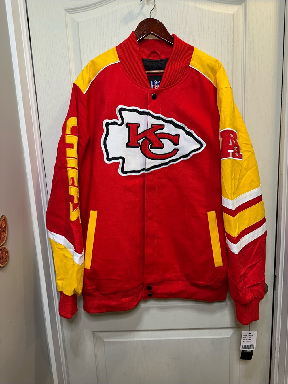 Kansas City Chiefs Prime Time Full-Zip Racing Jacket XXL colour block varsity